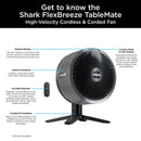 Shark FA150UK FlexBreeze TableMate Indoor to Outdoor High Velocity Tabletop Fan - Winter Fog
