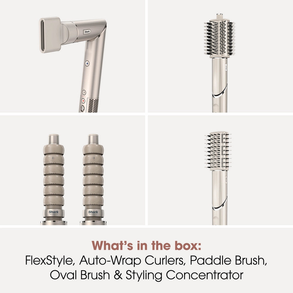 Shark FlexStyle HD436SLUK 4 in 1 Air Styler and Hair Dryer for Straight & Wavy Hair - Stone