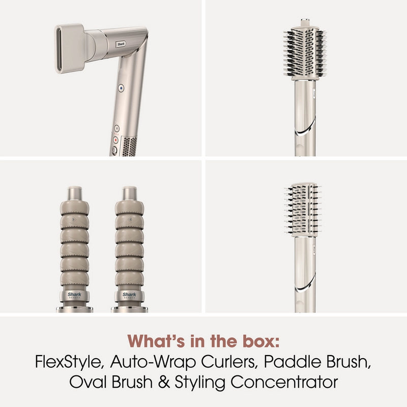 Shark FlexStyle HD436SLUK 4 in 1 Air Styler and Hair Dryer for Straight & Wavy Hair - Stone