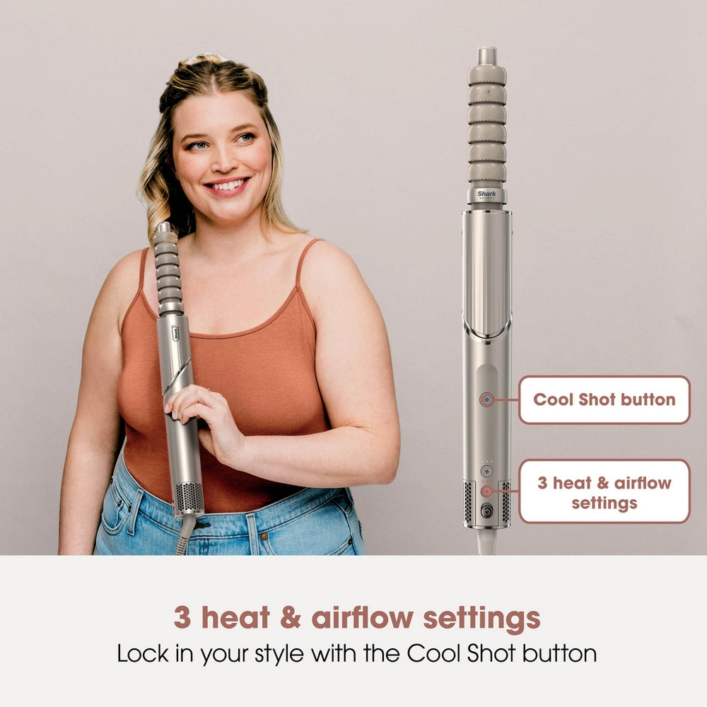 Shark FlexStyle HD436SLUK 4 in 1 Air Styler and Hair Dryer for Straight & Wavy Hair - Stone