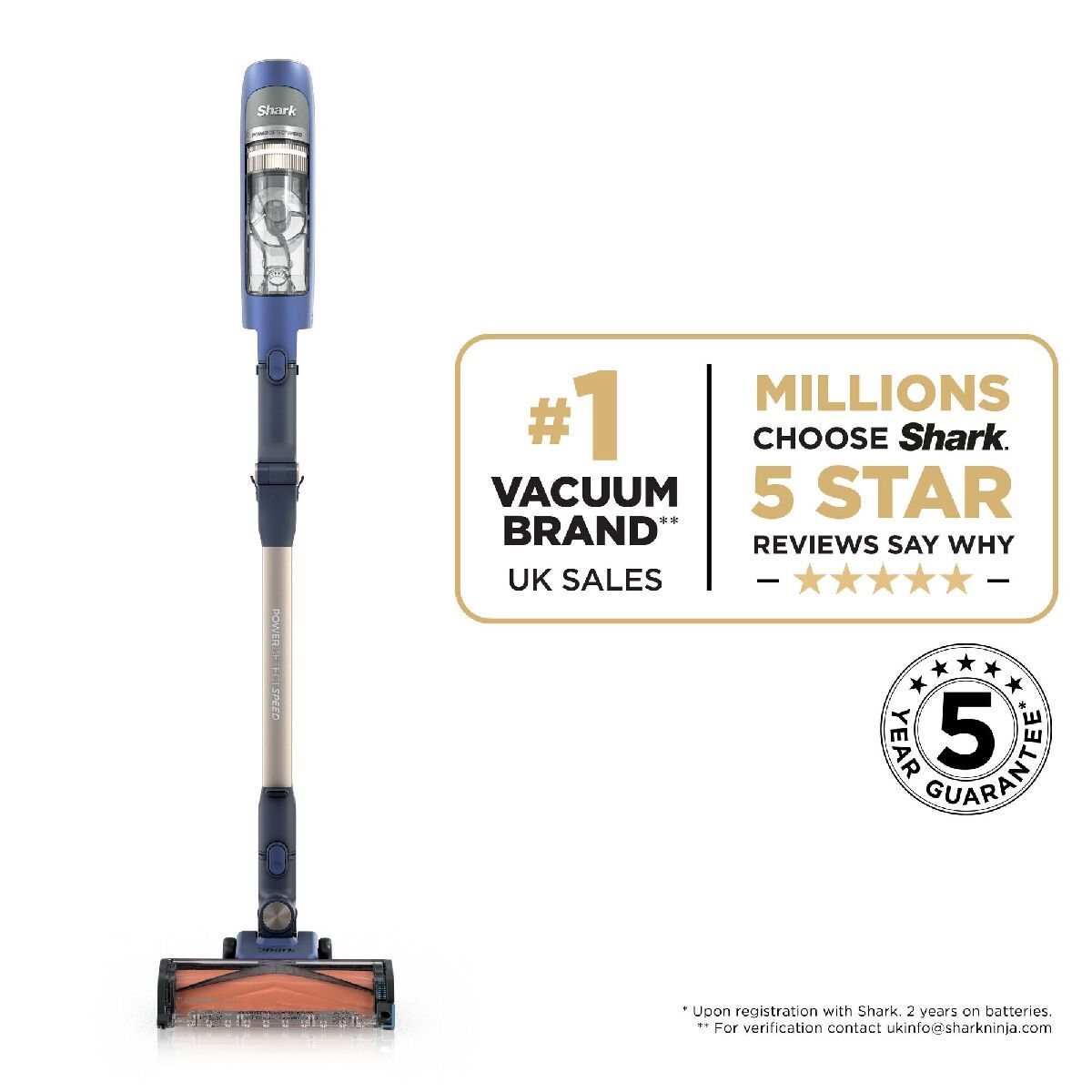 Shark IA1241UKT Phoenix Power Detect Light Cordless Pet Vacuum up to 60 Minutes Run Time Ultramarine