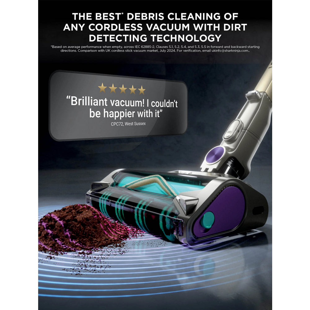 Shark IP1251UK PowerDetect Cordless Stick Vacuum Cleaner up to 70 Minutes Run Time - Purple/Grey