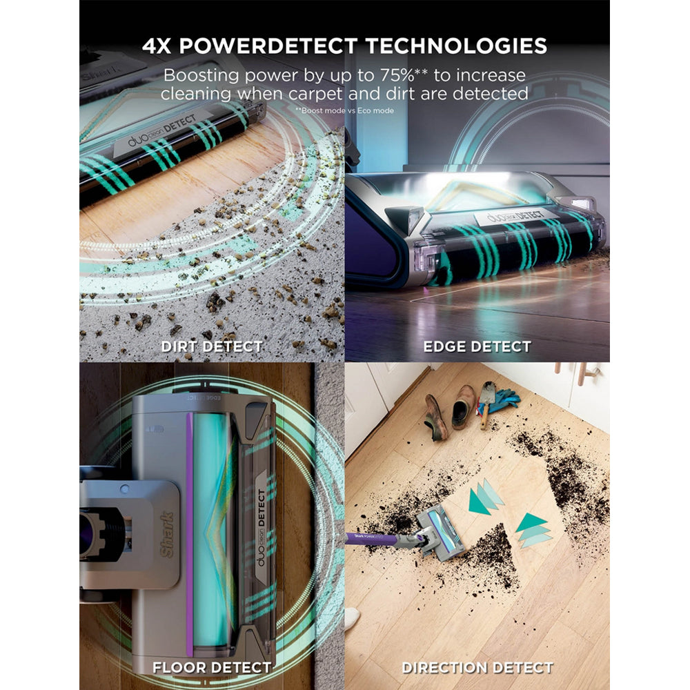 Shark IP1251UK PowerDetect Cordless Stick Vacuum Cleaner up to 70 Minutes Run Time - Purple/Grey