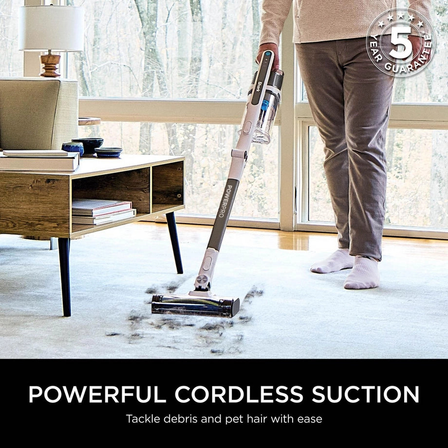 Shark IZ380UKT PowerPro Pet Cordless Stick Vacuum Cleaner with Anti Hair Wrap and Floor Detect - Up To 50 Minutes Run Time Java Metallic