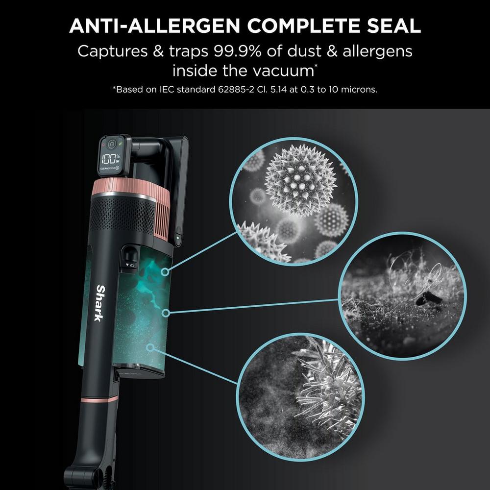 Shark IZ400UK Stratos Anti Hair Wrap Plus Cordless Stick Vacuum Cleaner Charcoal Grey and Rose Gold - CLEARANCE