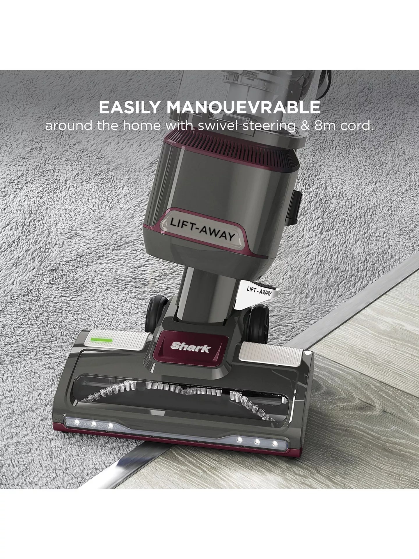 Shark NV603UKT Classic Pet LiftAway Corded Bagless Upright Vacuum Cleaner - Grey & Plum