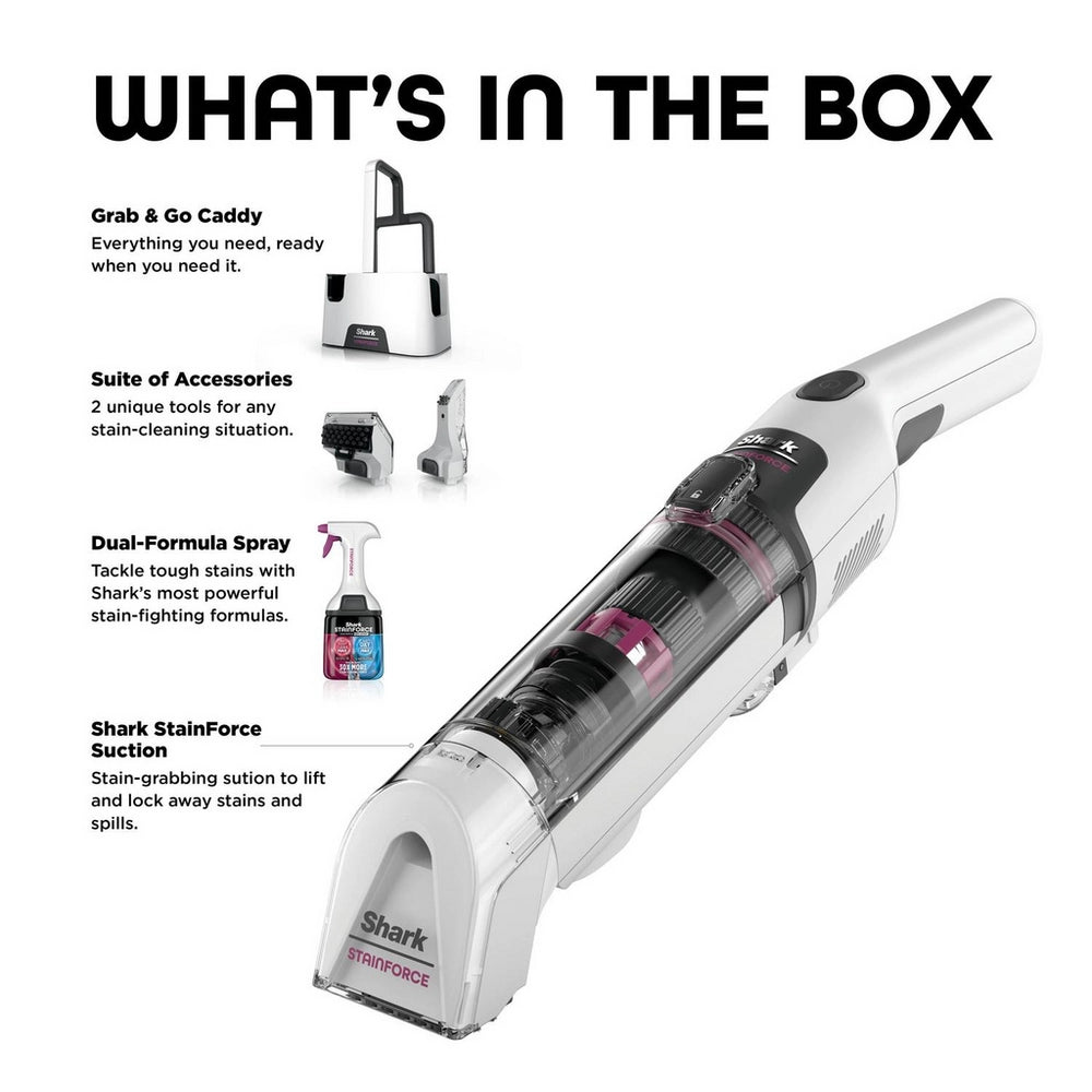 Shark StainForce Cordless Stain-Destroying Spot Cleaner HX100UKT - White
