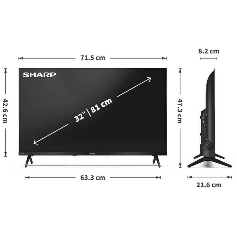 Sharp 1T-C32HE2245KB HDR LED Smart TiVO TV with Freely 2025 32 Inch