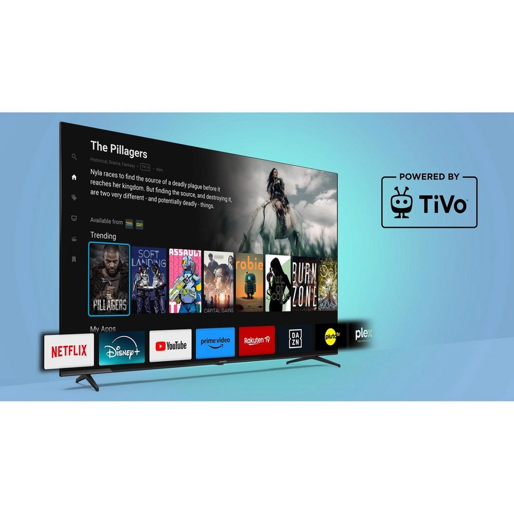 Sharp 1T-C32HE2245KW 32 Inch HD Ready HDR TiVo Smart LED TV Frameless with Freely - White 32 Inch
