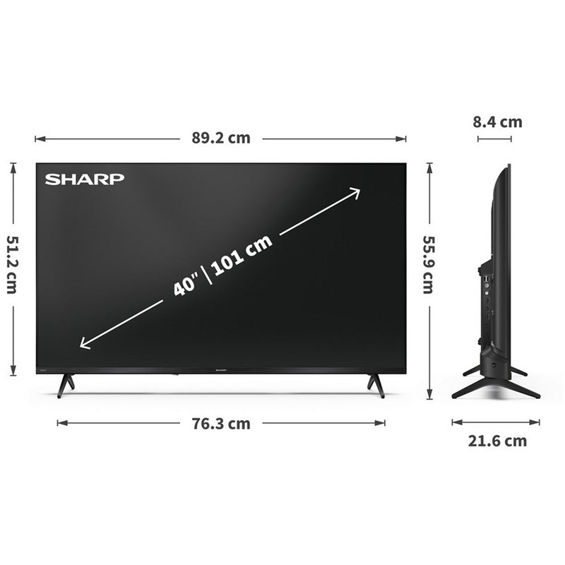 Sharp 2T-C40HE2245KB Full HD LED Smart TiVo TV with Freely 2025 40 Inch