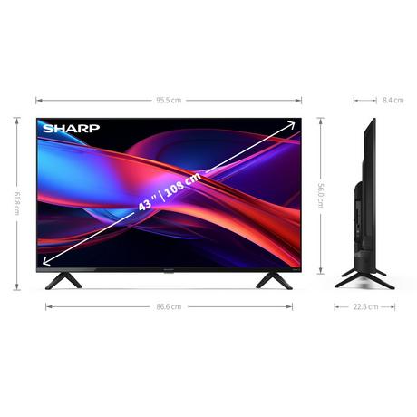 Sharp 2T-C43GD2225K 43 Inch LED Full HD Frameless Smart Roku TV 2024 43 Inch