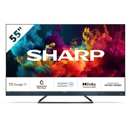 Sharp 4T-C55FQ5KM2KG 55 Inch 4K UHD Quantum Dot Frameless Smart Google TV 2024 55 Inch