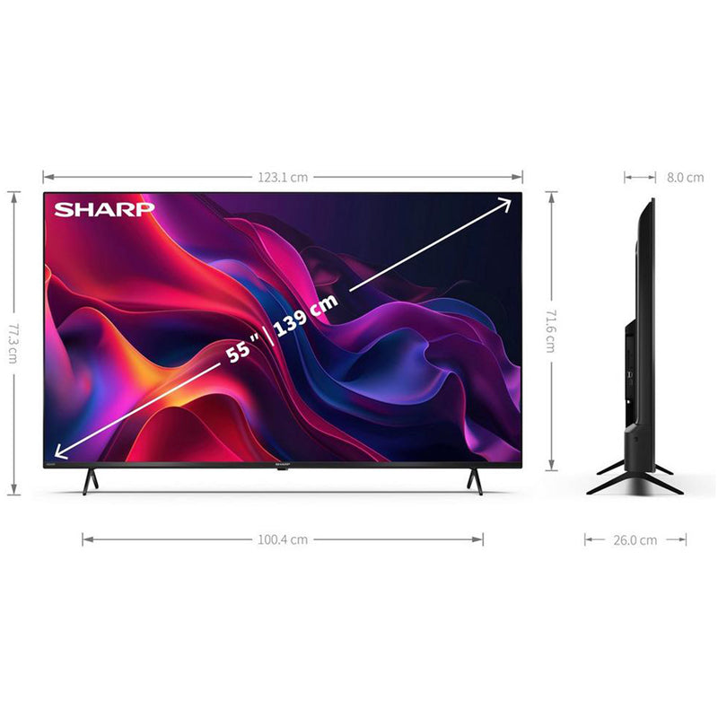Sharp 4T-C55GK4245KB 55 Inch 4K UHD Frameless Smart Tivo TV 2024 55 Inch