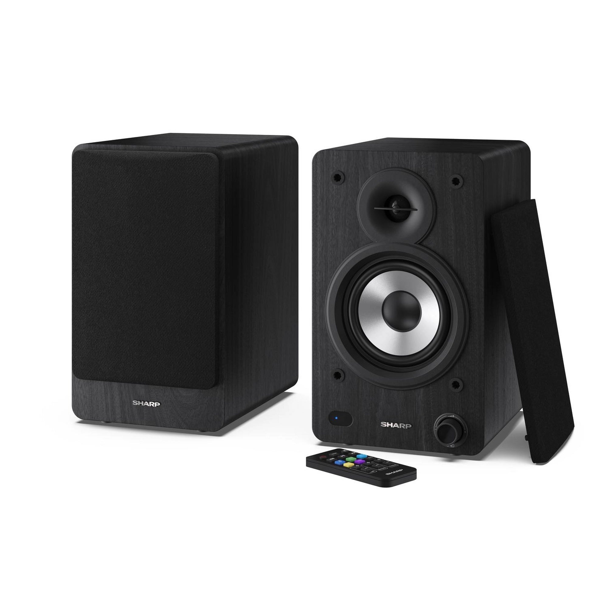 Sharp CP-SS30 BK Bluetooth 2-way Active Bookshelf Speakers Pair - Black