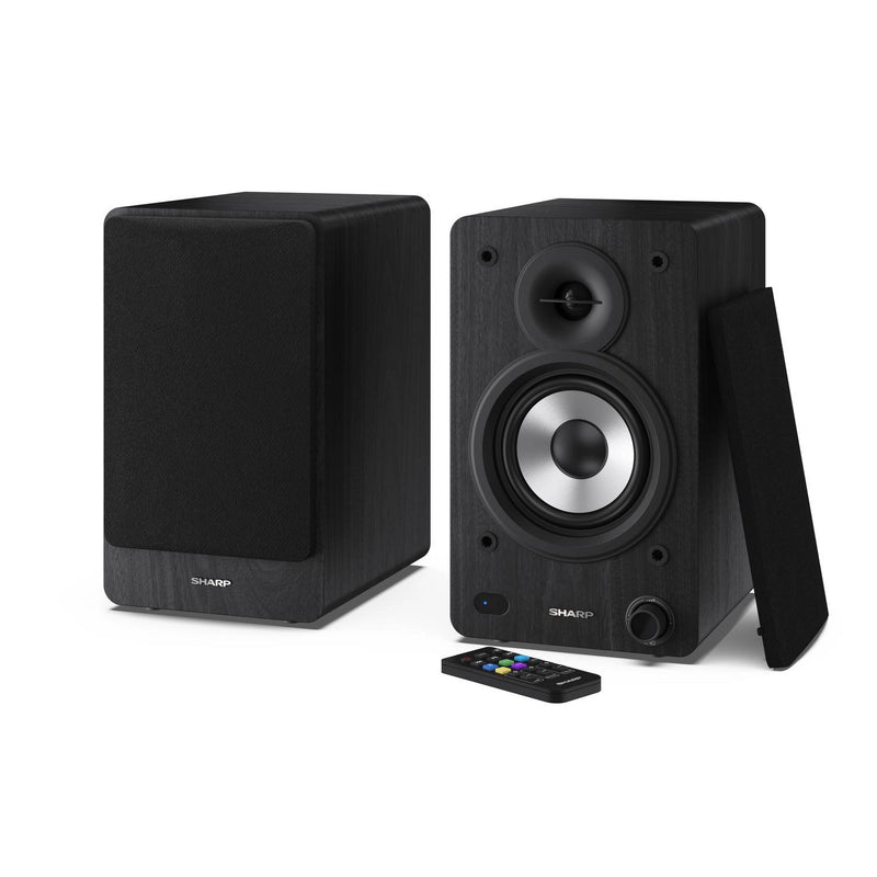 Sharp CP-SS30 BK Bluetooth 2-way Active Bookshelf Speakers Pair - Black