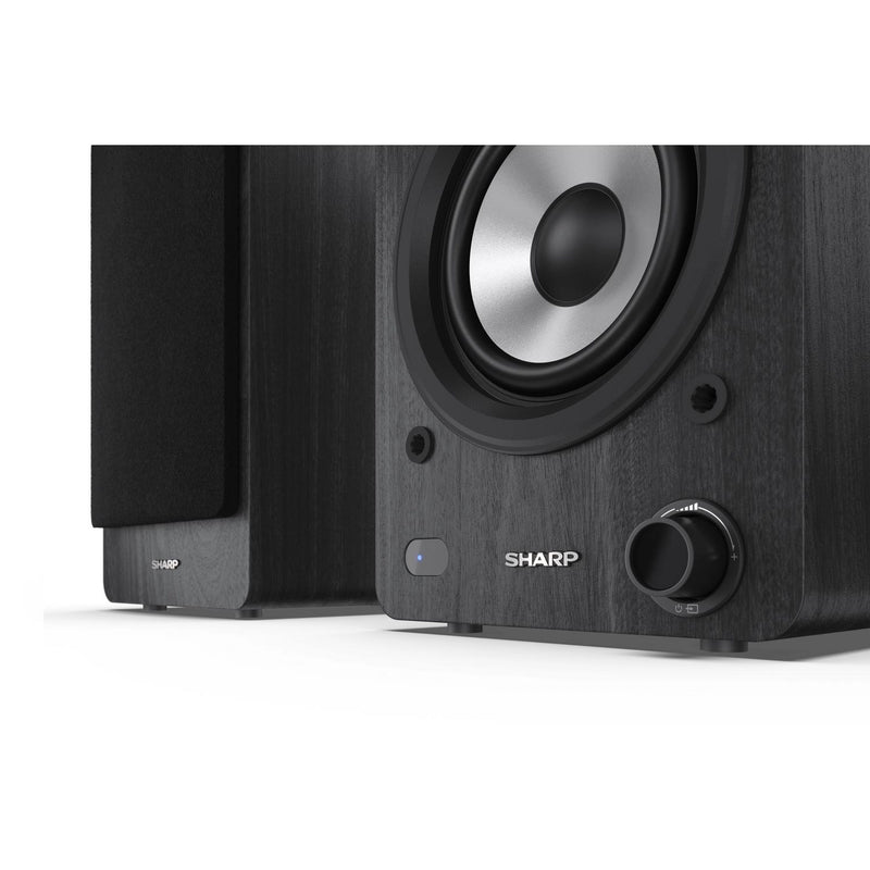 Sharp CP-SS30 BK Bluetooth 2-way Active Bookshelf Speakers Pair - Black