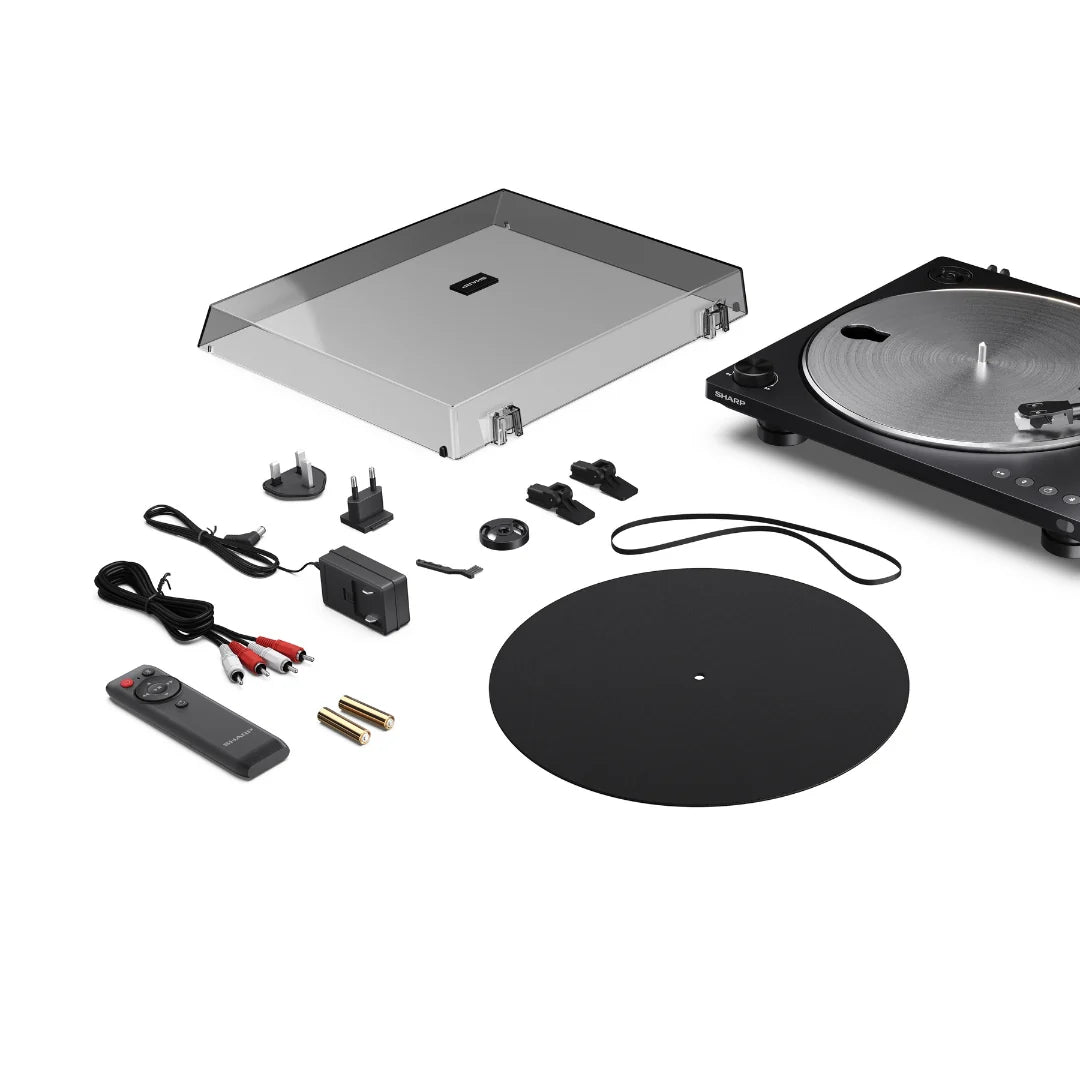 Sharp RP-TT100 Fully Automatic Belt Drive Bluetooth Turntable with Built-in Preamp Black