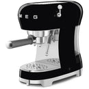 Smeg ECF02BLUK 50s Retro Style Espresso Coffee Machine with Steam Wand Black Black