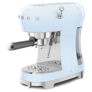 Smeg ECF02PBUK 50s Retro Style Espresso Coffee Machine with Steam Wand Pastel Blue Pastel Blue