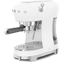 Smeg ECF02WHUK 50s Retro Style Espresso Coffee Machine with Steam Wand White White