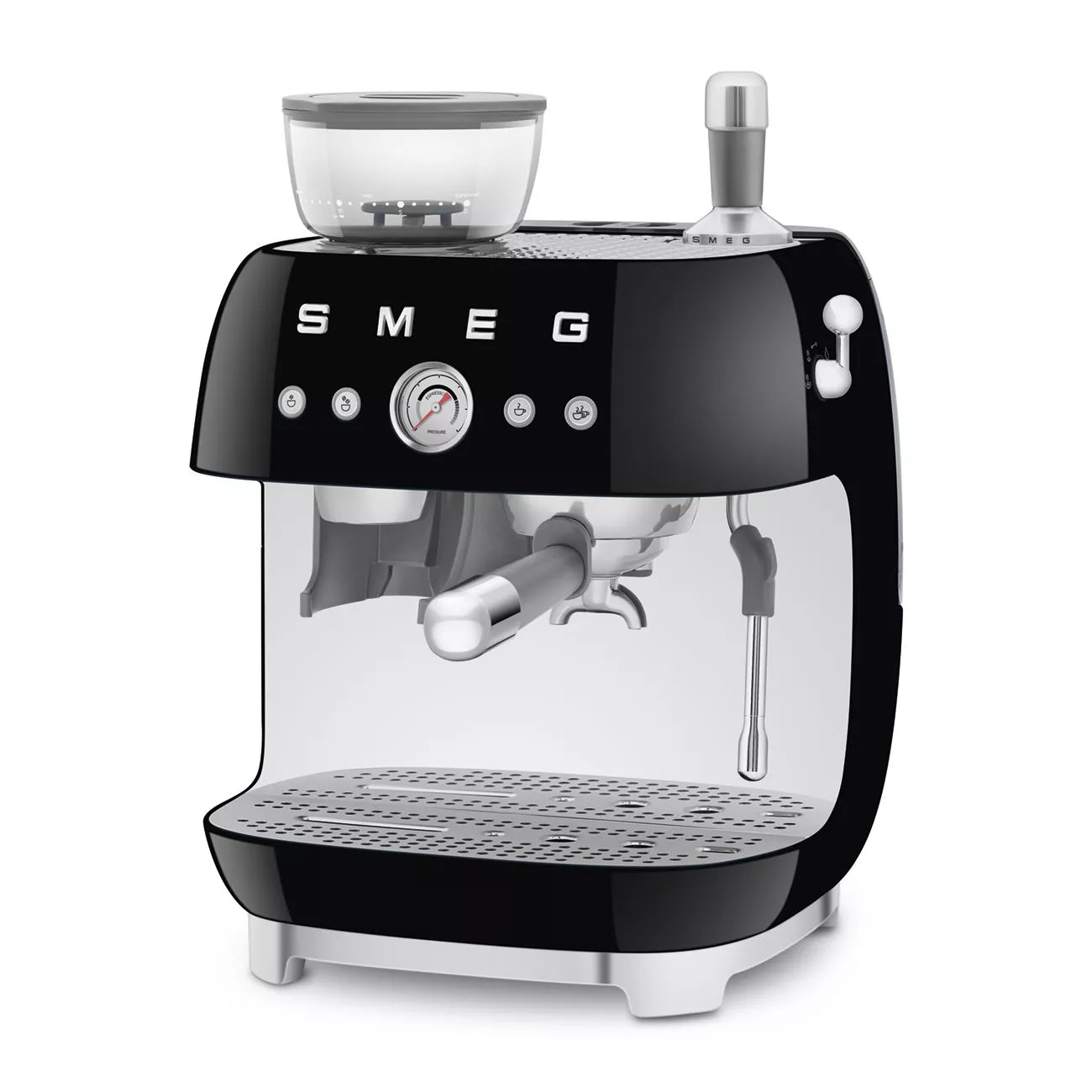 Smeg EGF03BLUK Retro Espresso Coffee Machine with Grinder in Black Black