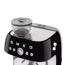 Smeg EGF03BLUK Retro Espresso Coffee Machine with Grinder in Black Black