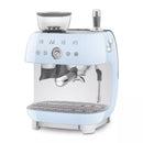 Smeg EGF03PBUK Retro Espresso Coffee Machine with Grinder in Pastel Blue Pastel Blue
