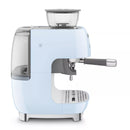 Smeg EGF03PBUK Retro Espresso Coffee Machine with Grinder in Pastel Blue Pastel Blue