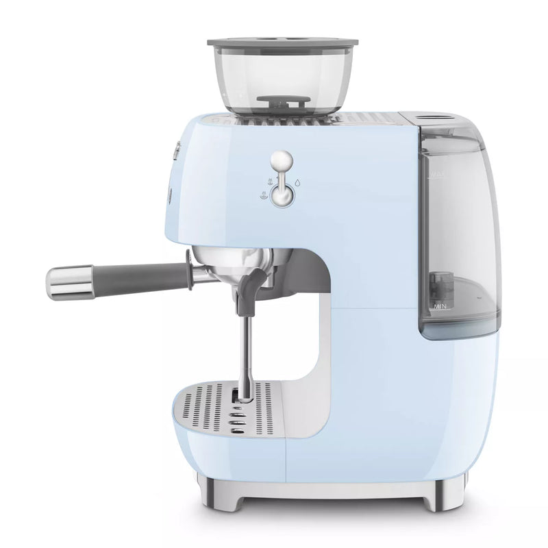 Smeg EGF03PBUK Retro Espresso Coffee Machine with Grinder in Pastel Blue Pastel Blue