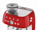 Smeg EGF03RDUK Retro Espresso Coffee Machine with Grinder in Red Red