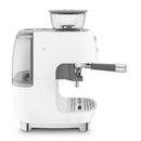 Smeg EGF03WHUK Retro Espresso Coffee Machine with Grinder in White White