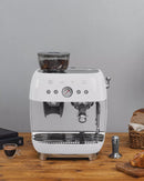 Smeg EGF03WHUK Retro Espresso Coffee Machine with Grinder in White White
