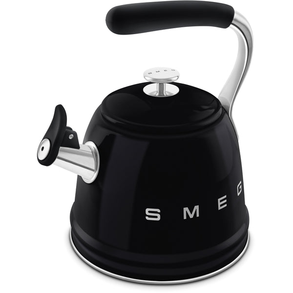 Smeg WKF01BL Retro 50s Style Whistling Hob Kettle Black Black
