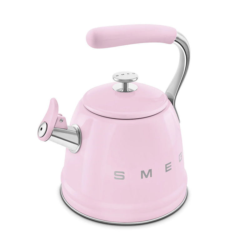 Smeg WKF01PK Retro 50s Style Whistling Hob Kettle Pink Pink