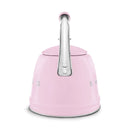 Smeg WKF01PK Retro 50s Style Whistling Hob Kettle Pink Pink