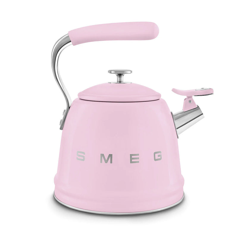 Smeg WKF01PK Retro 50s Style Whistling Hob Kettle Pink Pink