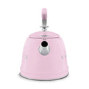 Smeg WKF01PK Retro 50s Style Whistling Hob Kettle Pink Pink