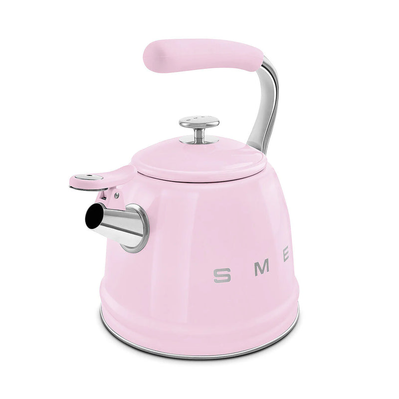 Smeg WKF01PK Retro 50s Style Whistling Hob Kettle Pink Pink