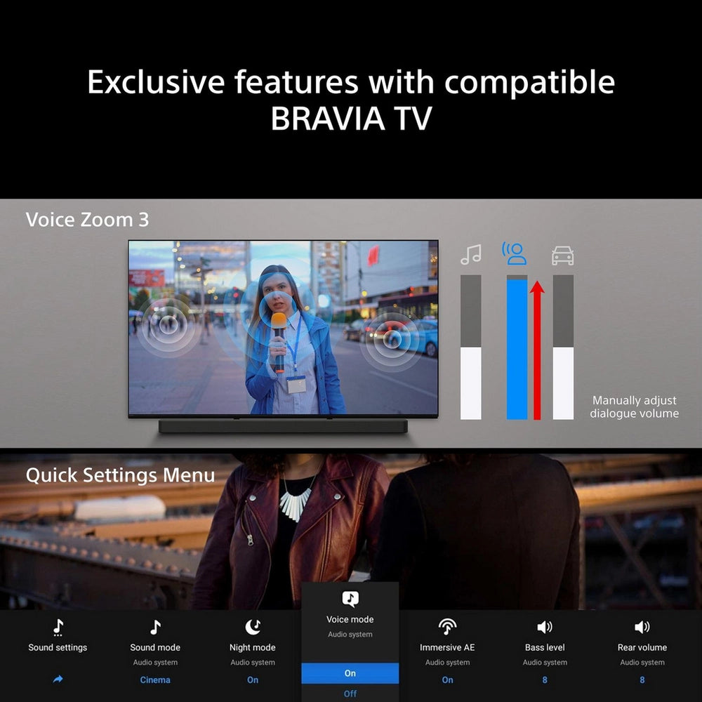 Sony BRAVIA Theatre Bar 7 + S (HTA7100KIT) Dolby Atmos Soundbar with SASW7 100W Subwoofer