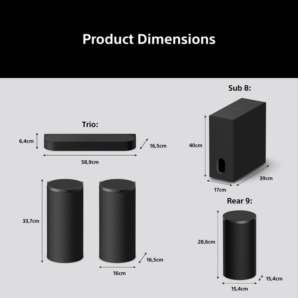 Sony BRAVIA Theatre Trio + SR (HT-A8KIT) Dolby Atmos / DTS:X 5.1.4 Home Cinema System