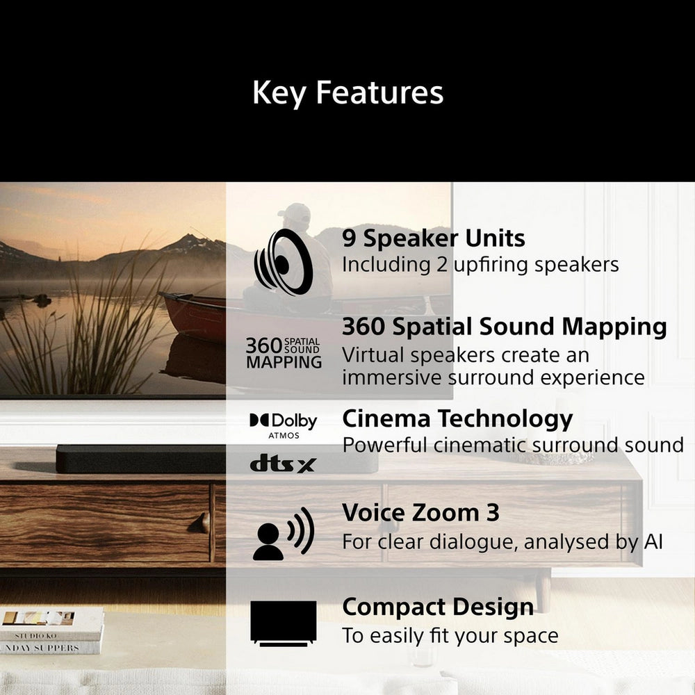 Sony HTA7100 BRAVIA Theatre Bar 7 Dolby Atmos Soundbar 5.0.2ch 360 Spatial Sound Mapping 2026