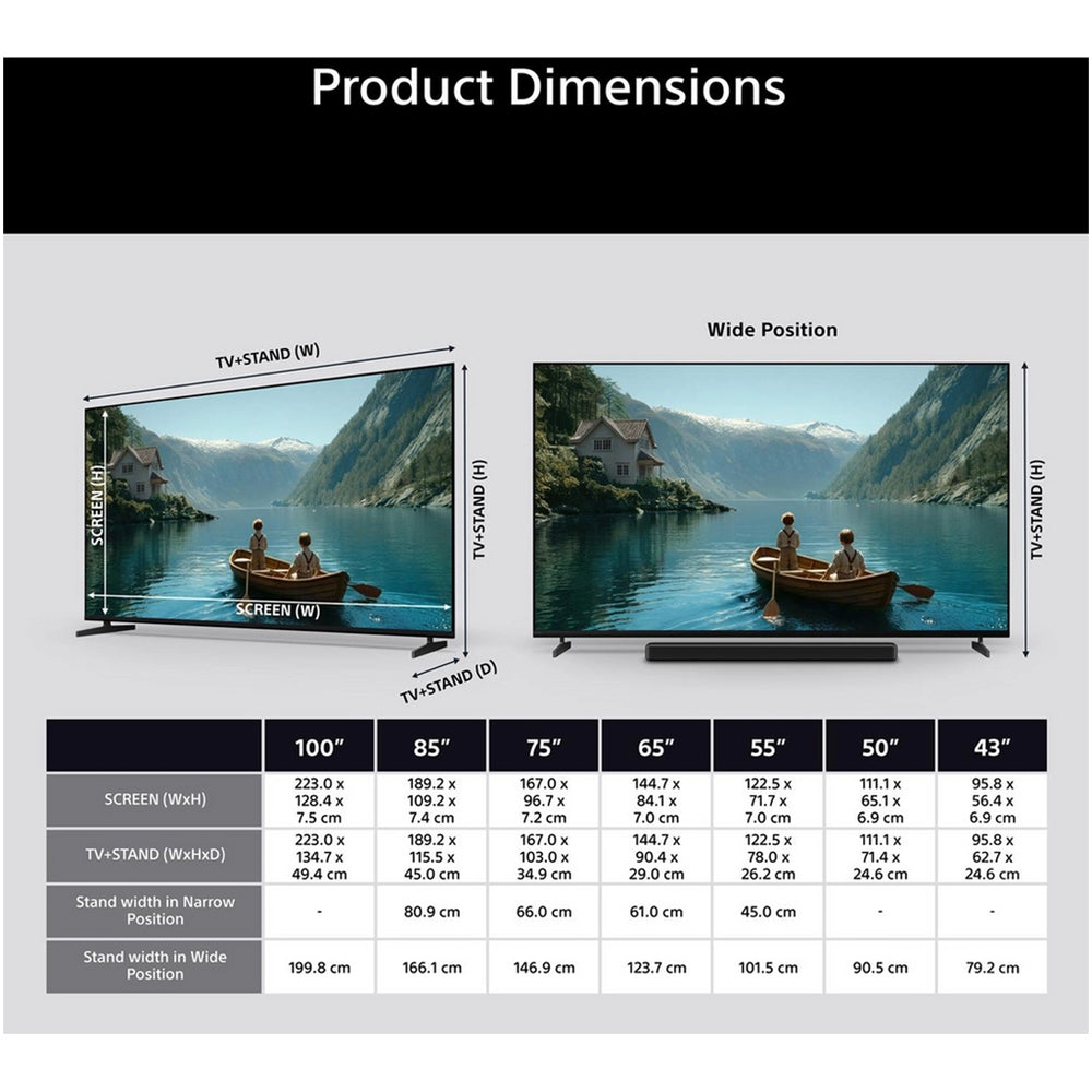 Sony K100XR38M2PBUKA 100 Inch BRAVIA 3 II LED 4K Ultra HD HDR Smart Google TV 2026 100 Inch