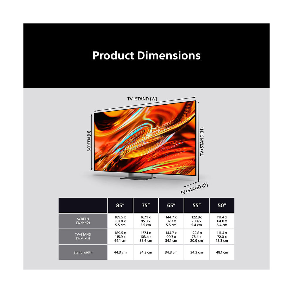 Sony K55XR75M2B 55 Inch BRAVIA 7 II True RGB LED 4K Ultra HD HDR Smart Google TV 2026 55 Inch