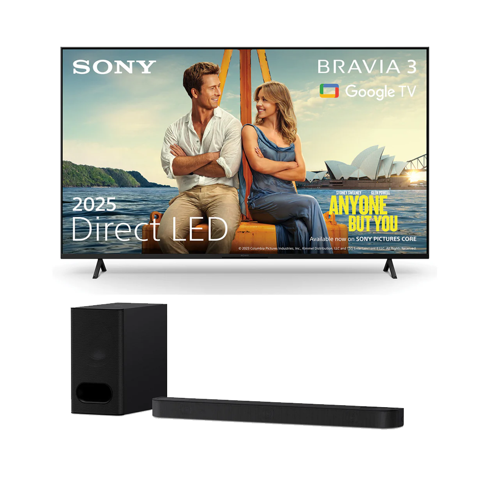 Sony K75S38B 75 Inch Bravia 3 LED 4K UHD HDR Google TV and Sony HT-B600 3.1.2ch BRAVIA Theatre Bar 6 Dolby Atmos Soundbar with Wireless Subwoofe Bundle