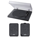 Sony PS-LX310BT Bluetooth Turntable and Ruark MR1 MK3 Active Bluetooth Speakers with Built-in MM Phono Preamp Black