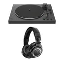 Sony PS-LX3BT Wireless Bluetooth Turntable with Audio Technica ATHM50xBT2 Wireless Over-Ear Headphones