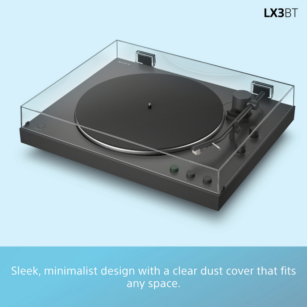 Sony PSLX3BT.CEK Belt Drive Wireless Bluetooth Turntable with Auto Playback Dark Grey