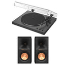 Sony PSLX3BT Fully Automatic Bluetooth Turntable With Klipsch R-50PM Powerd Bluetooth Speakers Pair Hi-Fi Package