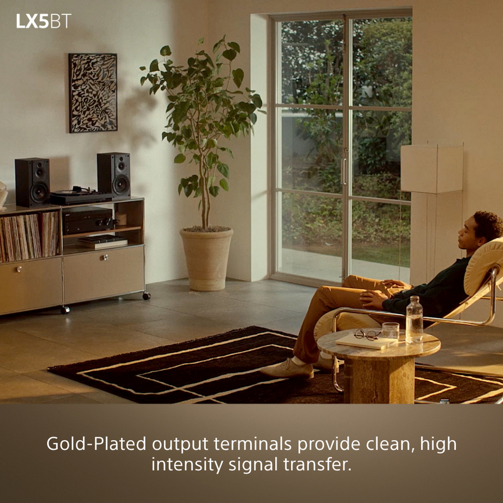 Sony PSLX5BT.CEK Fully Automatic Belt Drive Wireless Bluetooth Turntable with Auto Playback Pure Black