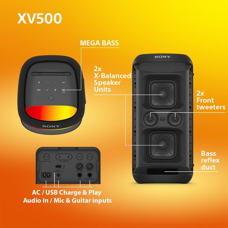 Sony SRS-XV500B X-Series Wireless Portable Party Speaker with Bluetooth - Clearance
